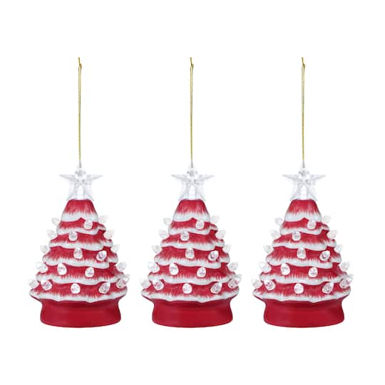 Mr. Christmas 5" Nostalgic Ceramic Tree Ornament with White Bulbs